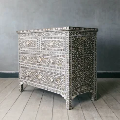 Graham & Green Chests Of Drawers|Chests Of Drawers<Classic Grey Mother of Pearl Chest of Drawers