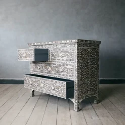 Graham & Green Chests Of Drawers|Chests Of Drawers<Classic Grey Mother of Pearl Chest of Drawers