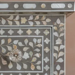 Graham & Green Chests Of Drawers|Chests Of Drawers<Classic Grey Mother of Pearl Small Double Chest of Drawers