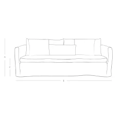 Graham & Green Ready To Go Sofas<Clementine Natural Belgian Linen Three Seater Sofa