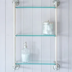 Graham & Green Shelves & Bookcases<Colette Antique Silver Three Tier Wall Shelves