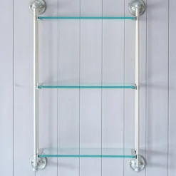 Graham & Green Shelves & Bookcases<Colette Antique Silver Three Tier Wall Shelves