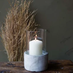Graham & Green Candle Holders & Candles<Concrete Hurricane Lantern