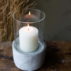 Graham & Green Candle Holders & Candles<Concrete Hurricane Lantern