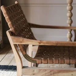 Graham & Green Armchairs<Corey Woven Leather Armchair