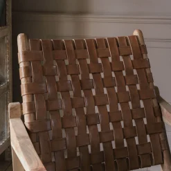 Graham & Green Armchairs<Corey Woven Leather Armchair