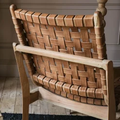 Graham & Green Armchairs<Corey Woven Leather Armchair