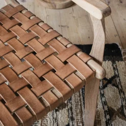 Graham & Green Armchairs<Corey Woven Leather Armchair