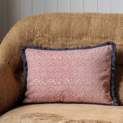 Graham & Green Sofa Cushions|Cushions<Cotton Block Printed Rectangular Cushions with tassel trim