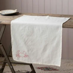 Graham & Green Kitchen Textiles<Crab Embroidered Cotton Tea Towel