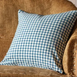 Graham & Green Sofa Cushions|Cushions<Dark Blue Gingham Square Cushion
