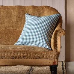 Graham & Green Sofa Cushions|Cushions<Dark Blue Gingham Square Cushion