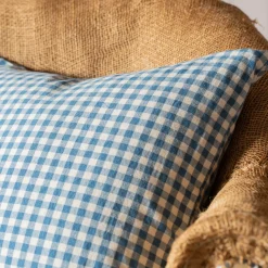 Graham & Green Sofa Cushions|Cushions<Dark Blue Gingham Square Cushion