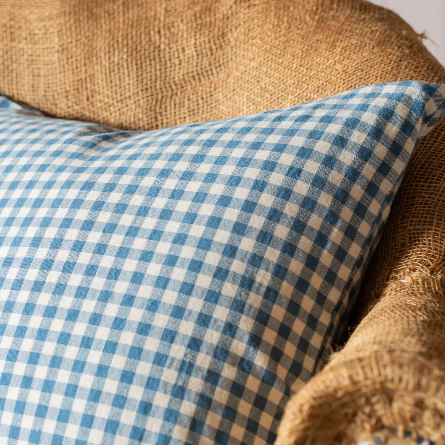 Graham & Green Sofa Cushions|Cushions<Dark Blue Gingham Square Cushion