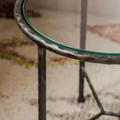 Graham & Green Side Tables<Darla Round Gunmetal Grey Side Table