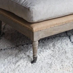 Graham & Green Benches & Ottomans|Ottomans & Benches<Duke Natural Linen Ottoman