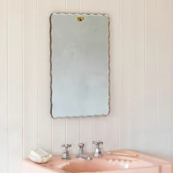 Graham & Green Bathroom Mirrors|Bathroom Mirrors<Durley Scalloped Rectangular Wall Mirror