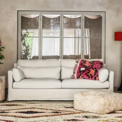Graham & Green Pouffes & Beanbags|Pouffes & Bean Bags<Eggshell Curly Sheepskin Pouffe