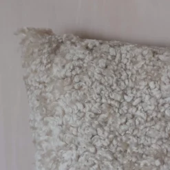 Graham & Green Sofa Cushions|Cushions<Eggshell Curly Square Sheepskin Cushion