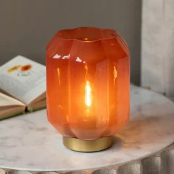 Graham & Green Table Lamps<Emaline Small Red and Gold LED Table Lamp