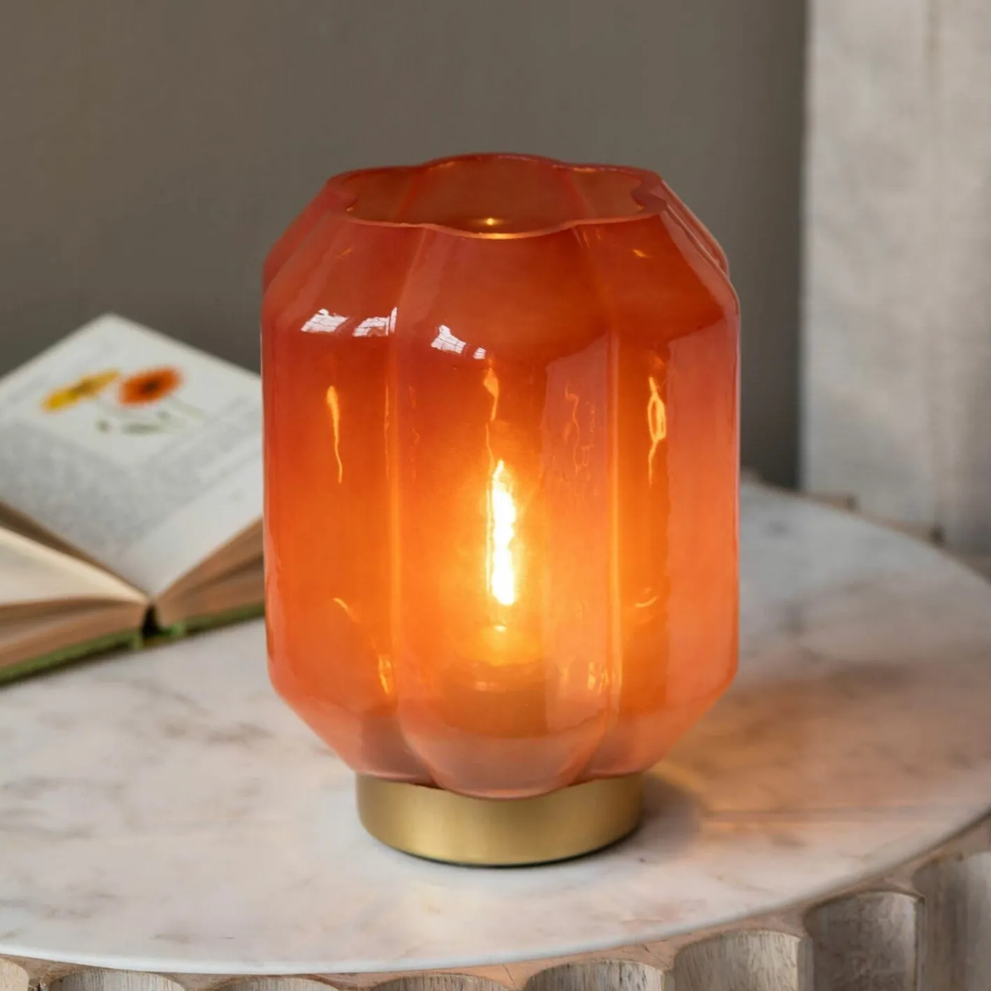 Graham & Green Table Lamps<Emaline Small Red and Gold LED Table Lamp