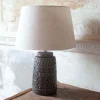 Graham & Green Table Lamps<Embossed Ceramic Bedside Lamp with Shade