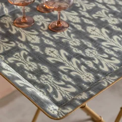 Graham & Green Side Tables<Emery Grey Ikat Tray Table