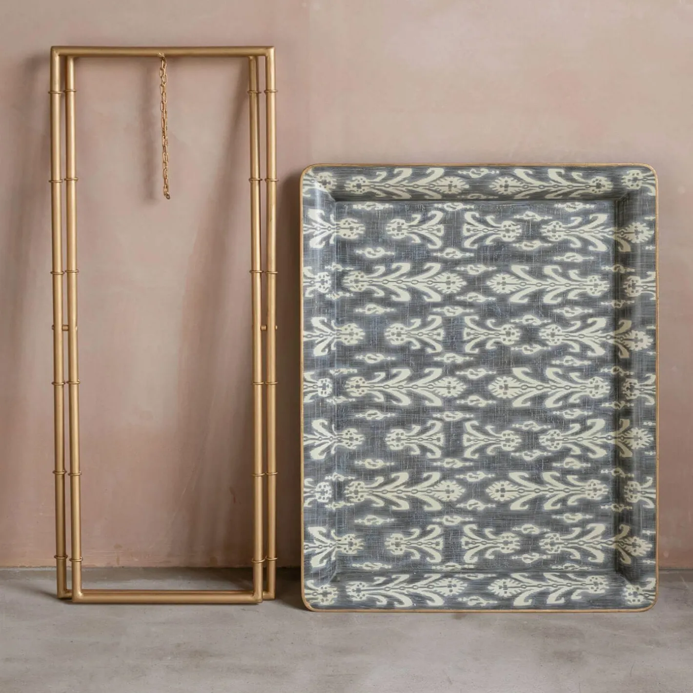 Graham & Green Side Tables<Emery Grey Ikat Tray Table
