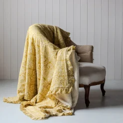 Graham & Green Sofa Throws|Throws & Blankets<Esme Floral Block Printed Sherpa Throw