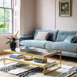 Graham & Green Coffee Tables<Estere Gold and Marble Coffee Table