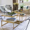Graham & Green Coffee Tables|Side Tables<Estere Gold and Marble Side Table