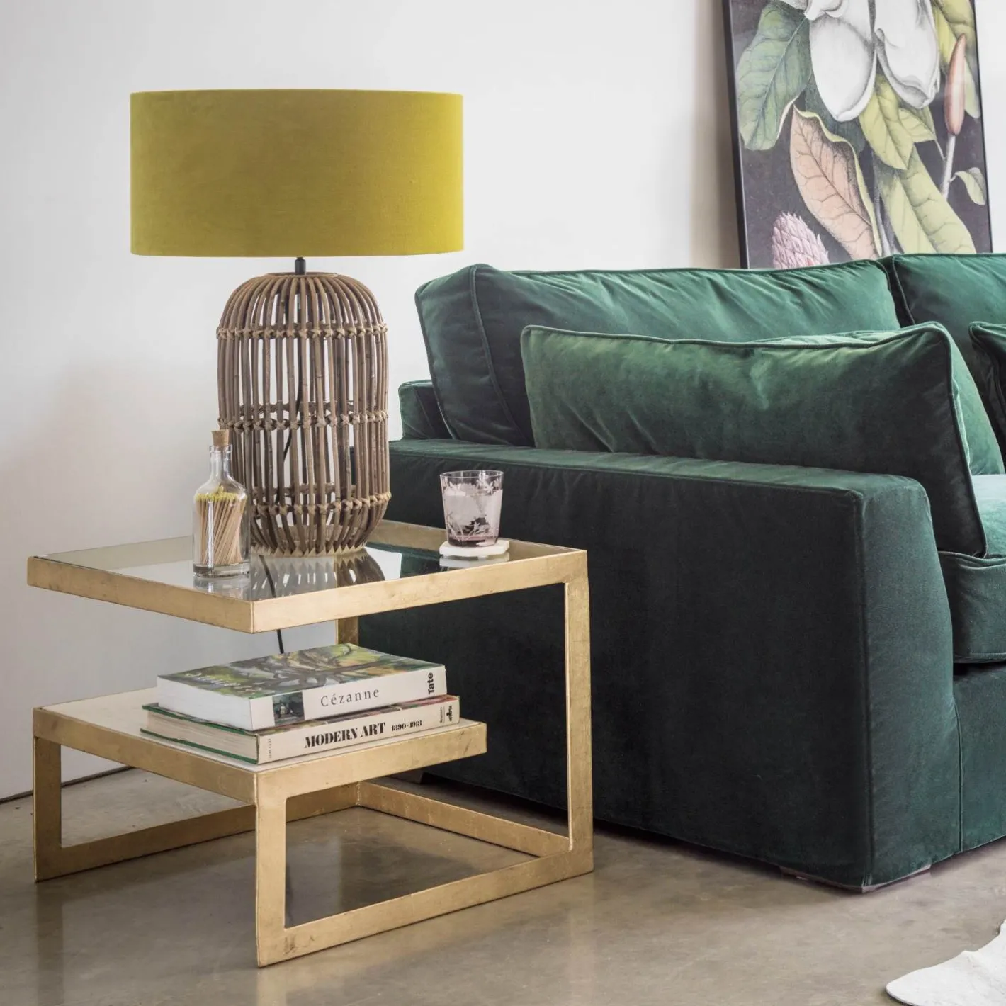 Graham & Green Coffee Tables|Side Tables<Estere Gold and Marble Side Table