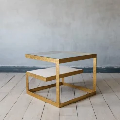 Graham & Green Coffee Tables|Side Tables<Estere Gold and Marble Side Table