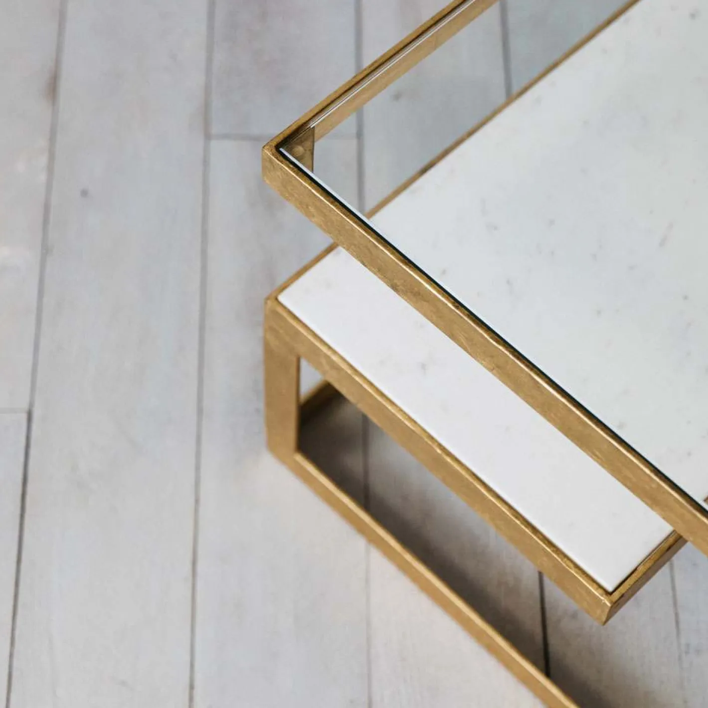 Graham & Green Coffee Tables|Side Tables<Estere Gold and Marble Side Table