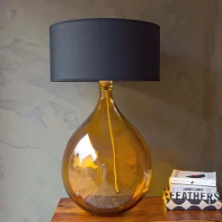 Graham & Green Table Lamps<Extra Large Round Amber Glass Lamp