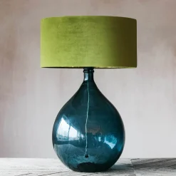 Graham & Green Table Lamps<Extra Large Round Blue Glass Lamp