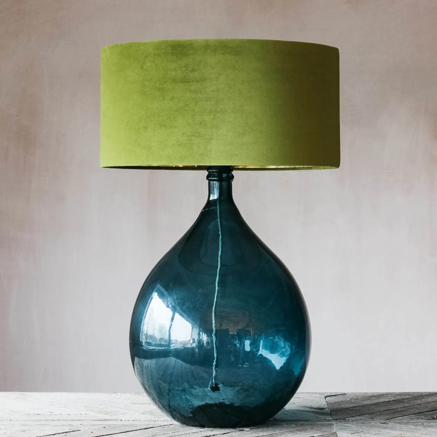 Graham & Green Table Lamps<Extra Large Round Blue Glass Lamp