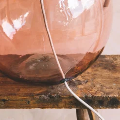 Graham & Green Table Lamps<Extra Large Round Pink Glass Lamp