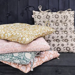 Graham & Green Seat Pads & Bed Rolls|Seat Pads & Bed Rolls<Floral Block Printed Seat Pads