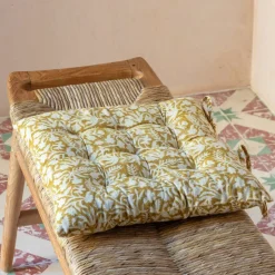 Graham & Green Seat Pads & Bed Rolls|Seat Pads & Bed Rolls<Floral Block Printed Seat Pads