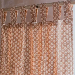 Graham & Green Curtains & Curtain Ties<Floral Block Printed Single Curtains