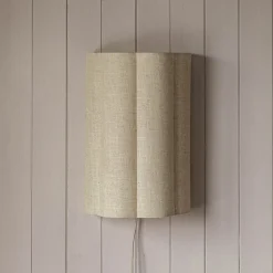 Graham & Green Wall Lights & Sconces<Fluted Natural Linen Wall Lamp