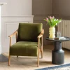 Graham & Green Armchairs<Gabe Olive Velvet Armchair