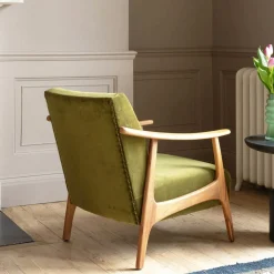 Graham & Green Armchairs<Gabe Olive Velvet Armchair