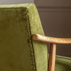 Graham & Green Armchairs<Gabe Olive Velvet Armchair