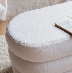 Graham & Green Benches & Ottomans|Ottomans & Benches<Gio White Teddy Ottoman