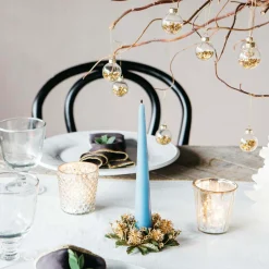 Graham & Green Candle Holders & Candles<Glitter Pinecone Candle Ring