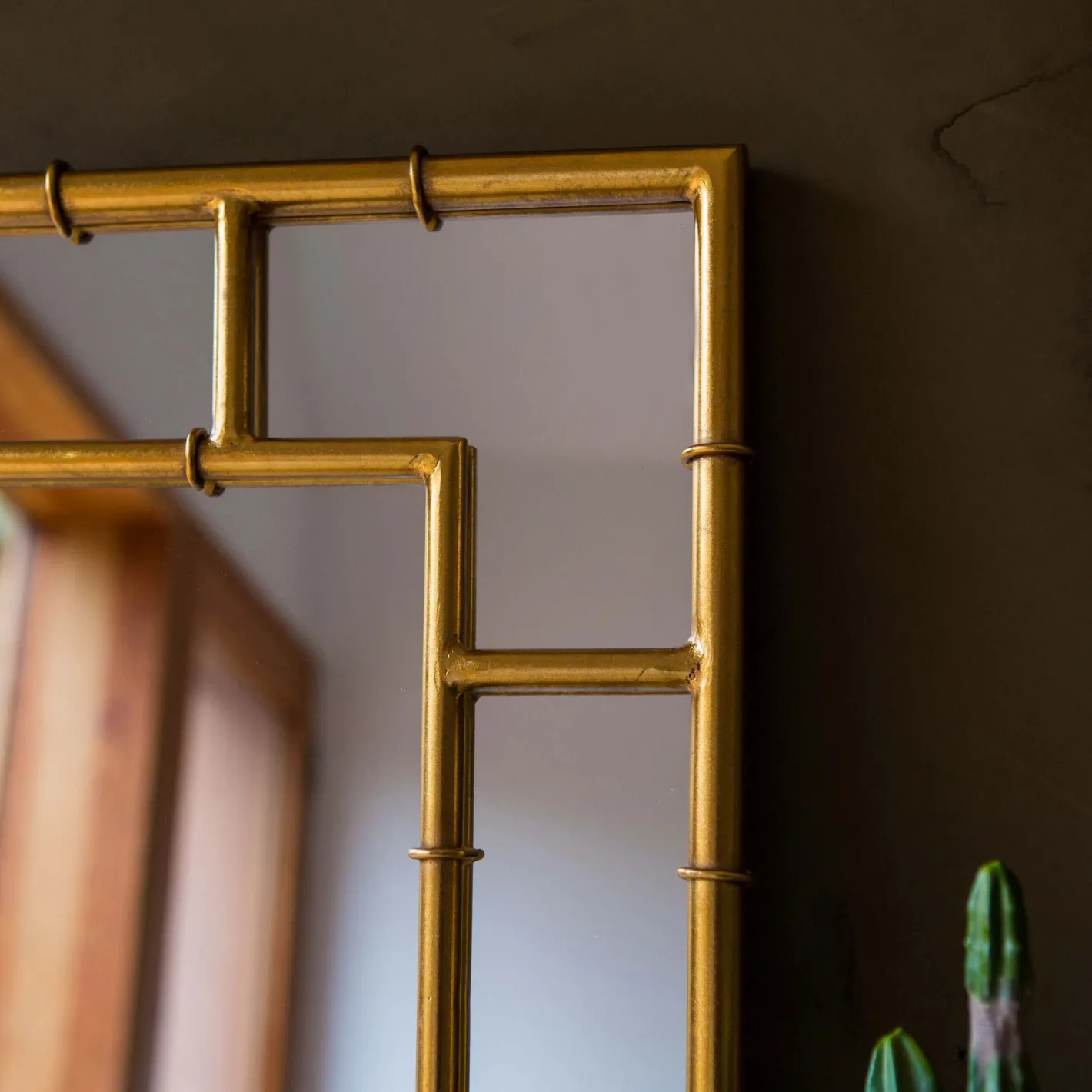 Graham & Green Overmantle Mirrors|Rectangular Mirrors<Gold Bamboo Mirror