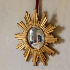 Graham & Green Wall Mirrors<Gold Convex Halo Wall Mirror