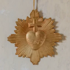 Graham & Green Decorative Accessories|Prints & Wall Art<Gold Heart and Cross Wall Decoration
